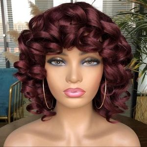 Short Curly Wigs with Bangs